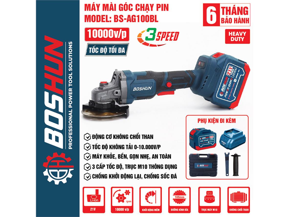 Đĩa 100mm và trục M10 thông dụng, dễ thay phụ kiện.