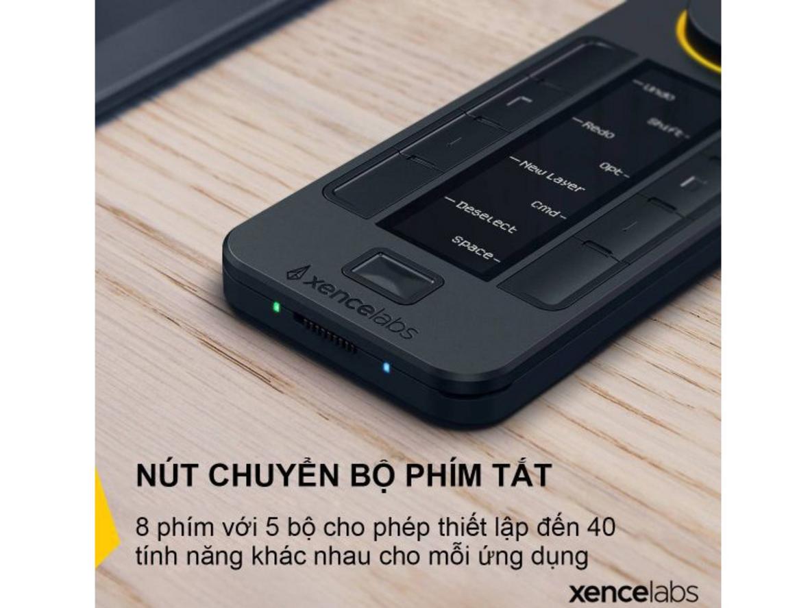 Tổng quan Điều khiển Remote Xencelabs Quick Keys Wireless màn hình Oled 40 phím tắt và vòng Dial
