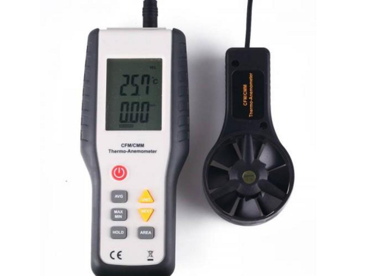 Đo lưu lượng gió CFM/CMM trực tiếp, phục vụ HVAC và thông gió.
