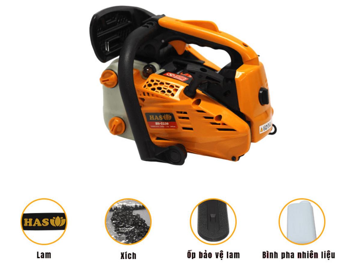 Động cơ 2 thì 25.4cc giúp cắt khỏe, chạy ổn định.