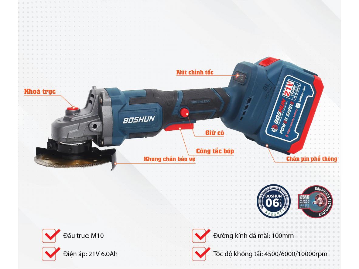 Động cơ không chổi than và lõi đồng 100% cho độ bền cao.