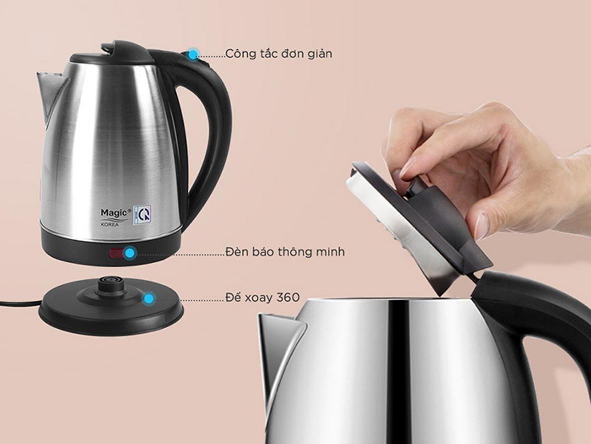 Công suất 1500W giúp đun nước nhanh, tiết kiệm thời gian.