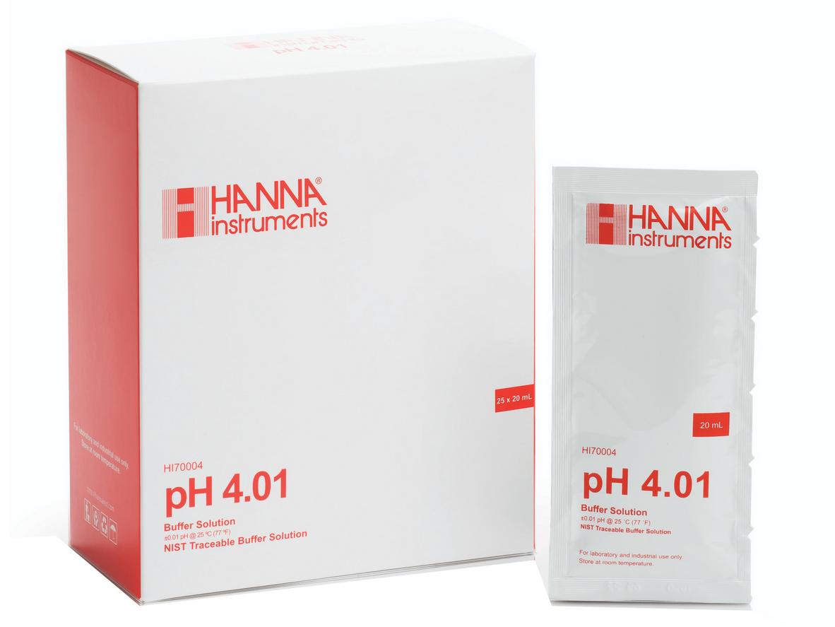 Dung dịch hiệu chuẩn pH 4.01 HI70004P (dạng gói 20ml, 25 gói)