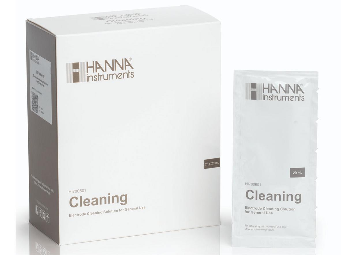 Tổng quan Dung dịch rửa điện cực thông dụng gói 20mL Hanna HI700601P (25 gói)