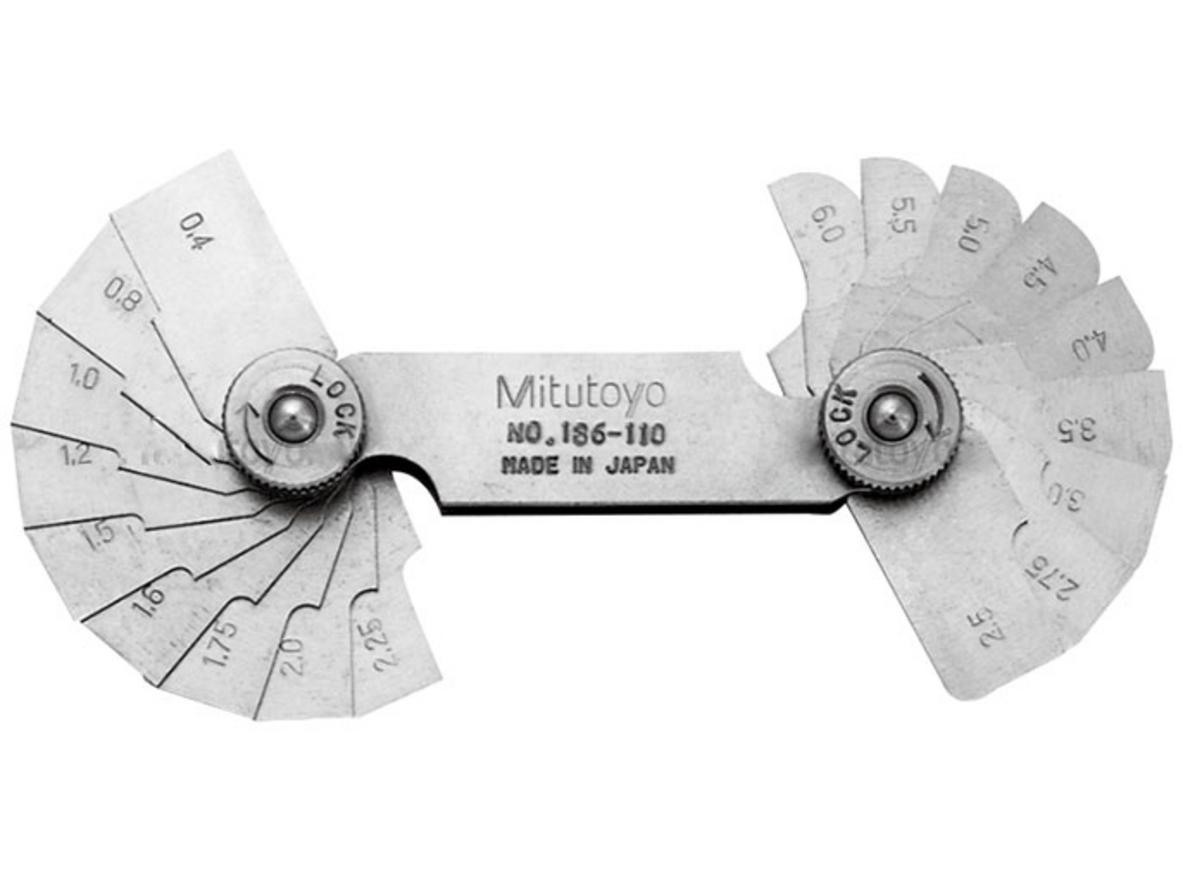 Dưỡng đo bán kính 18 lá Mitutoyo 186-110 (0.4mm - 6mm)