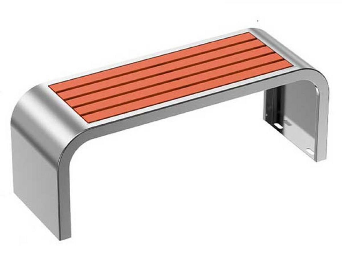 Tổng quan Ghế công viên inox không tựa gỗ nhựa 120cm (PTGI-1.2)
