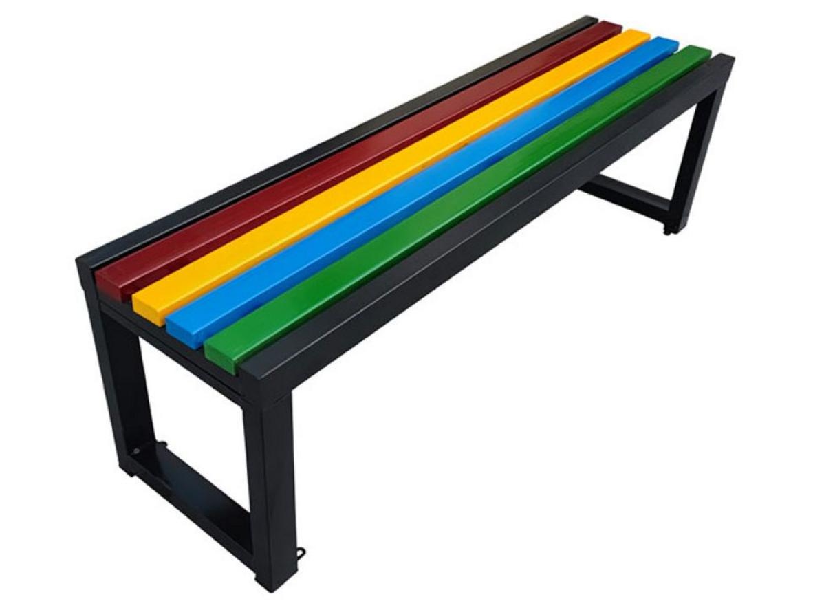 Tổng quan Ghế công viên không tựa gỗ nhựa màu sắc 120cm (TQGKT12)