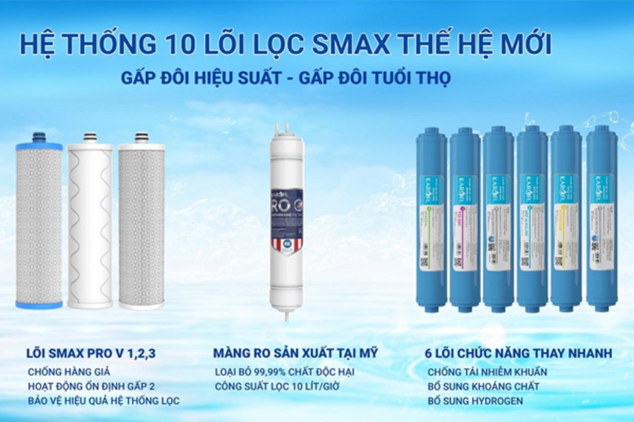Hệ 10 lõi lọc Smax trên Karofi KHY-TN88