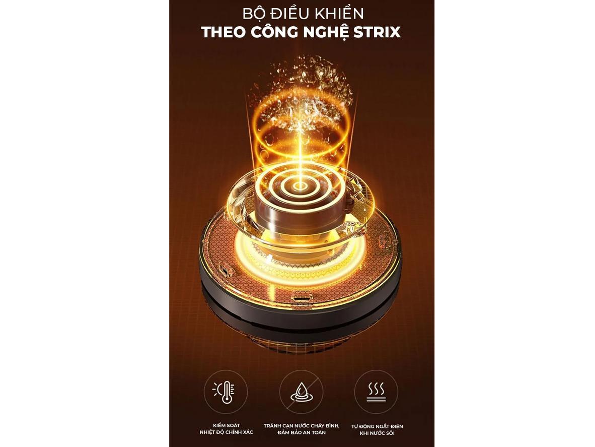 Ruột inox 304 và tính năng an toàn tự ngắt
