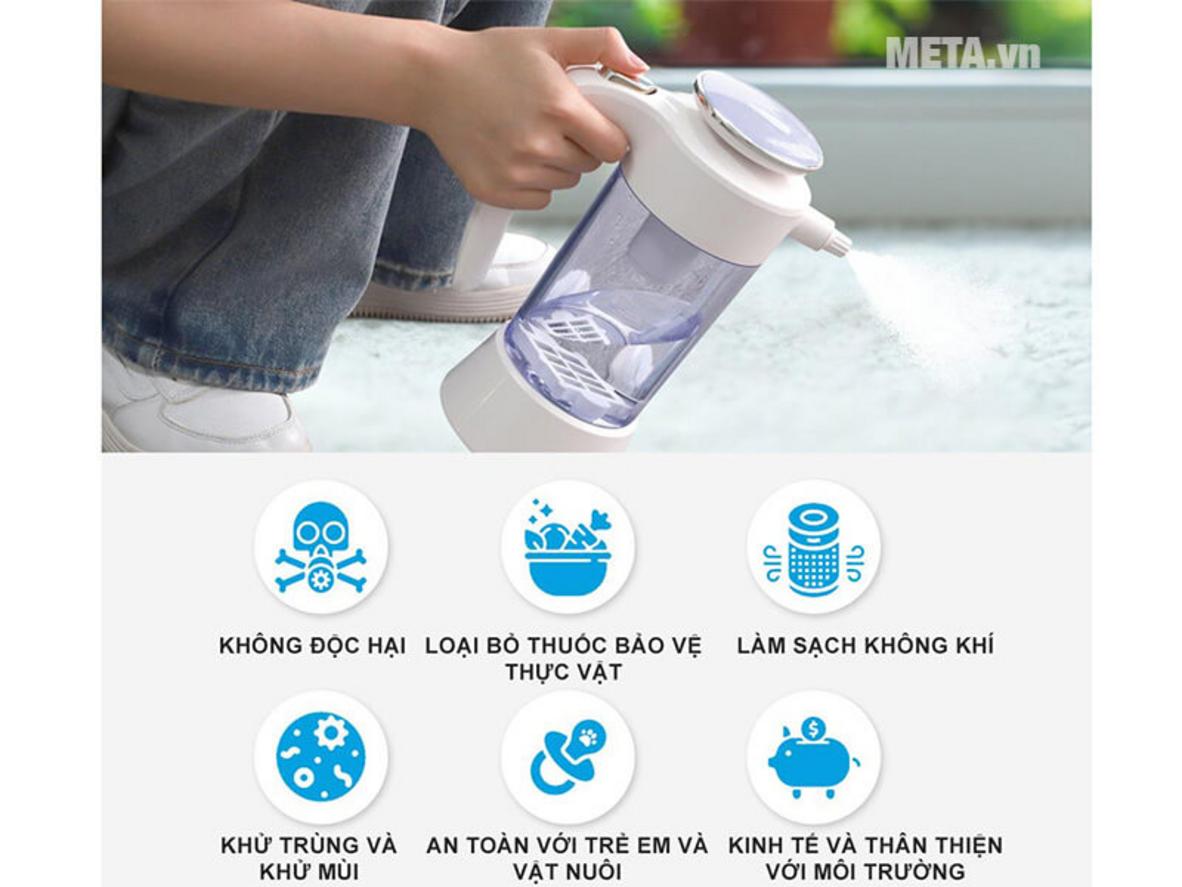 Khử khuẩn linh hoạt cho nhiều bề mặt và không gian.