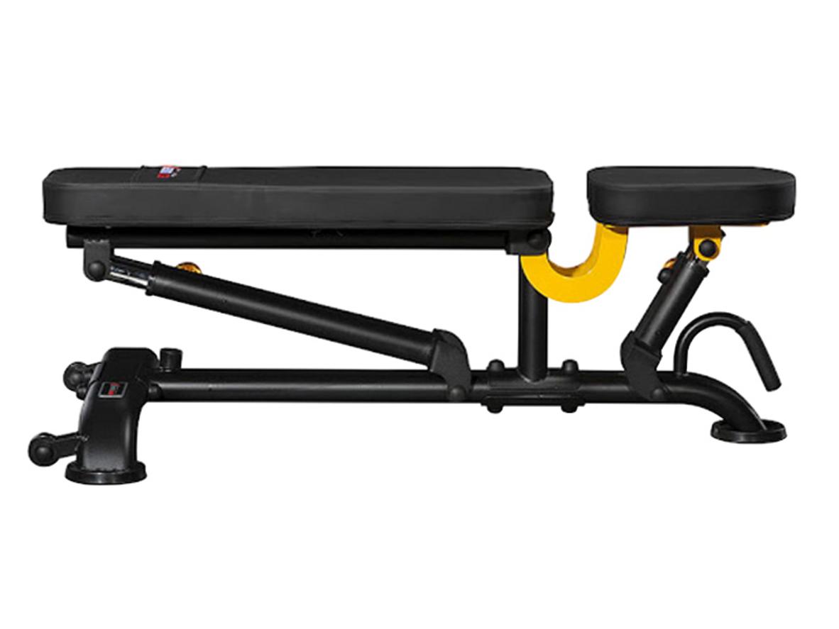 Khung thép sơn tĩnh điện giúp ghế chắc chắn hơn khi tập nặng.