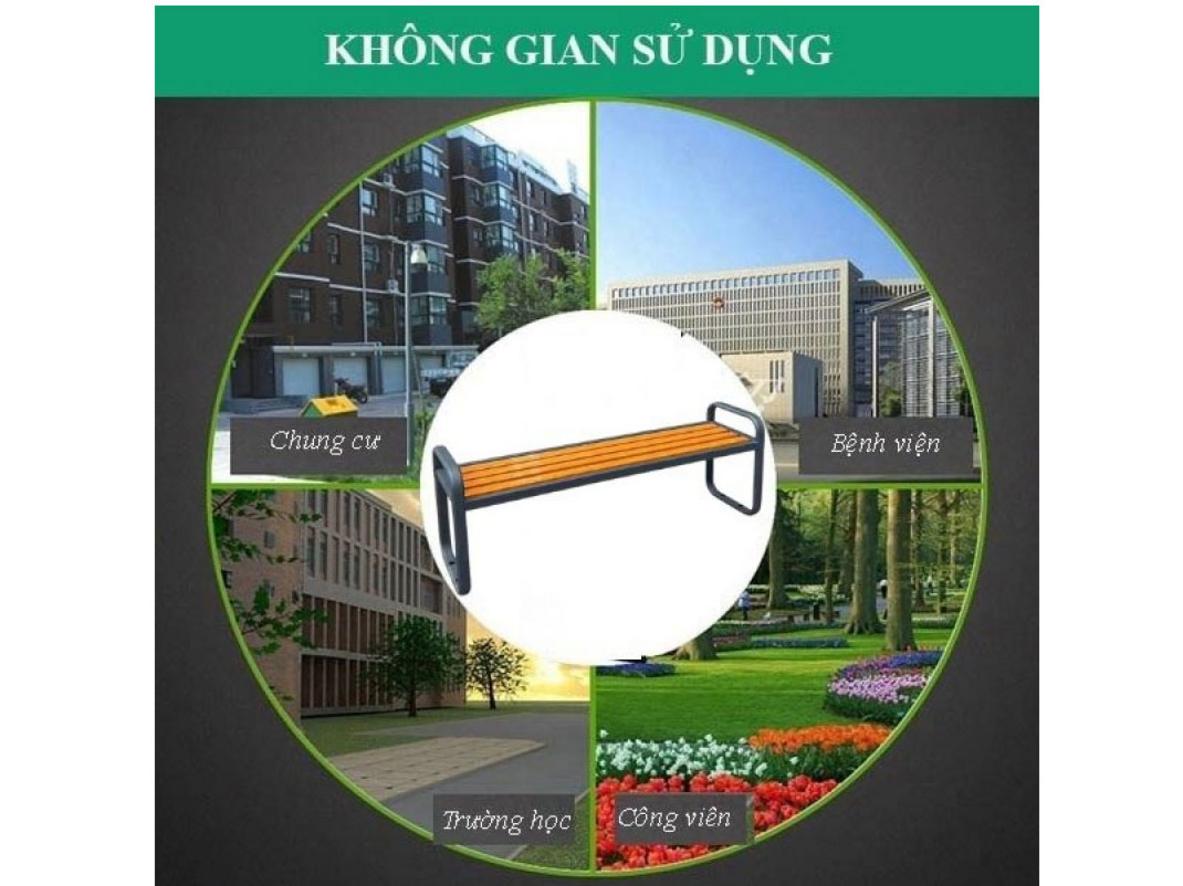 Khung thép sơn tĩnh điện chắc chắn, bền bỉ ngoài trời.