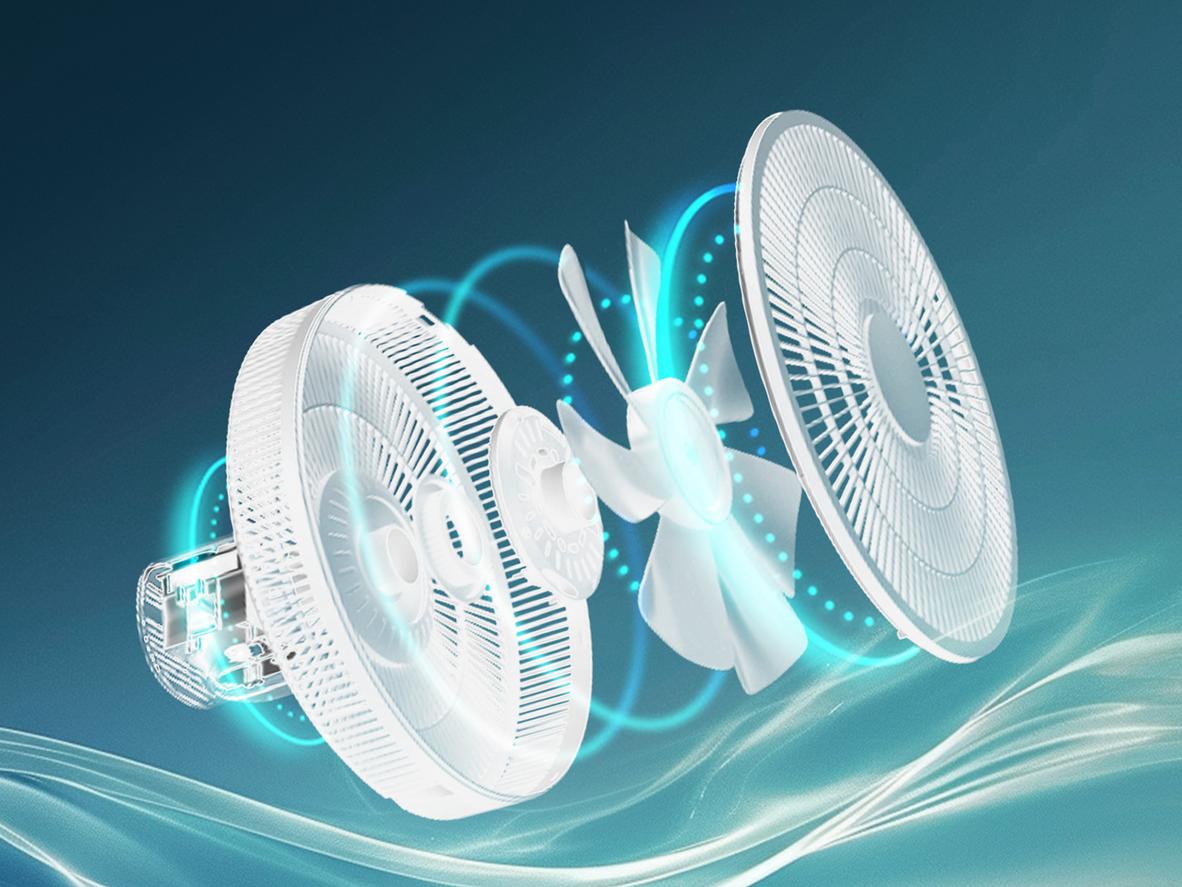 Lồng quạt an toàn, động cơ AC 50W bền bỉ.