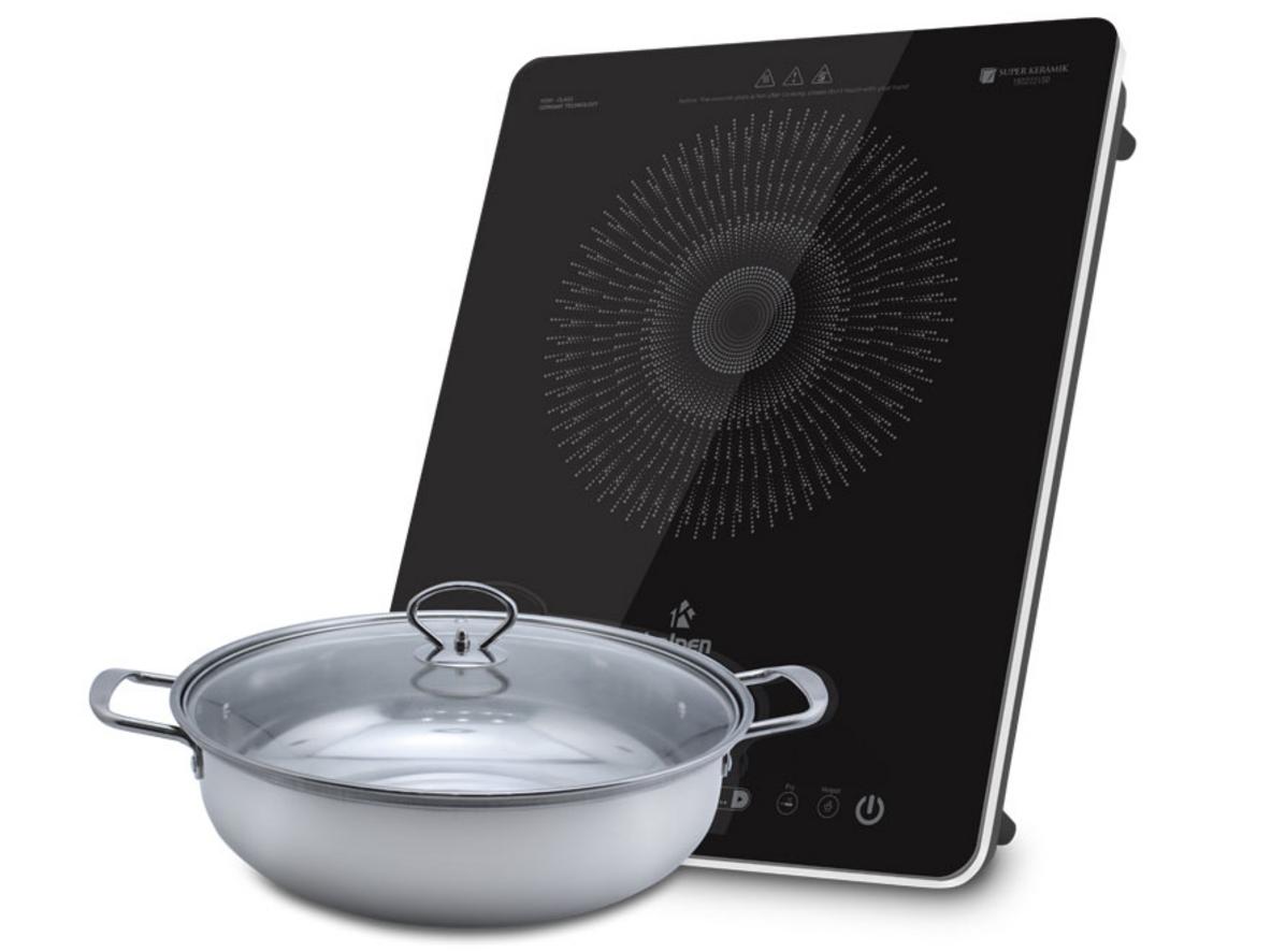 Mặt kính Ceramic cường lực bền đẹp, dễ lau chùi.