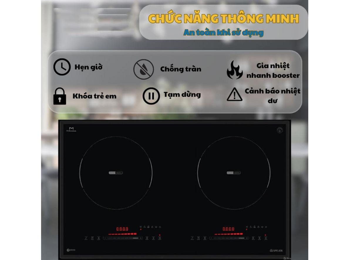 Mặt kính Ceramic M-millennium bền đẹp và dễ làm sạch.