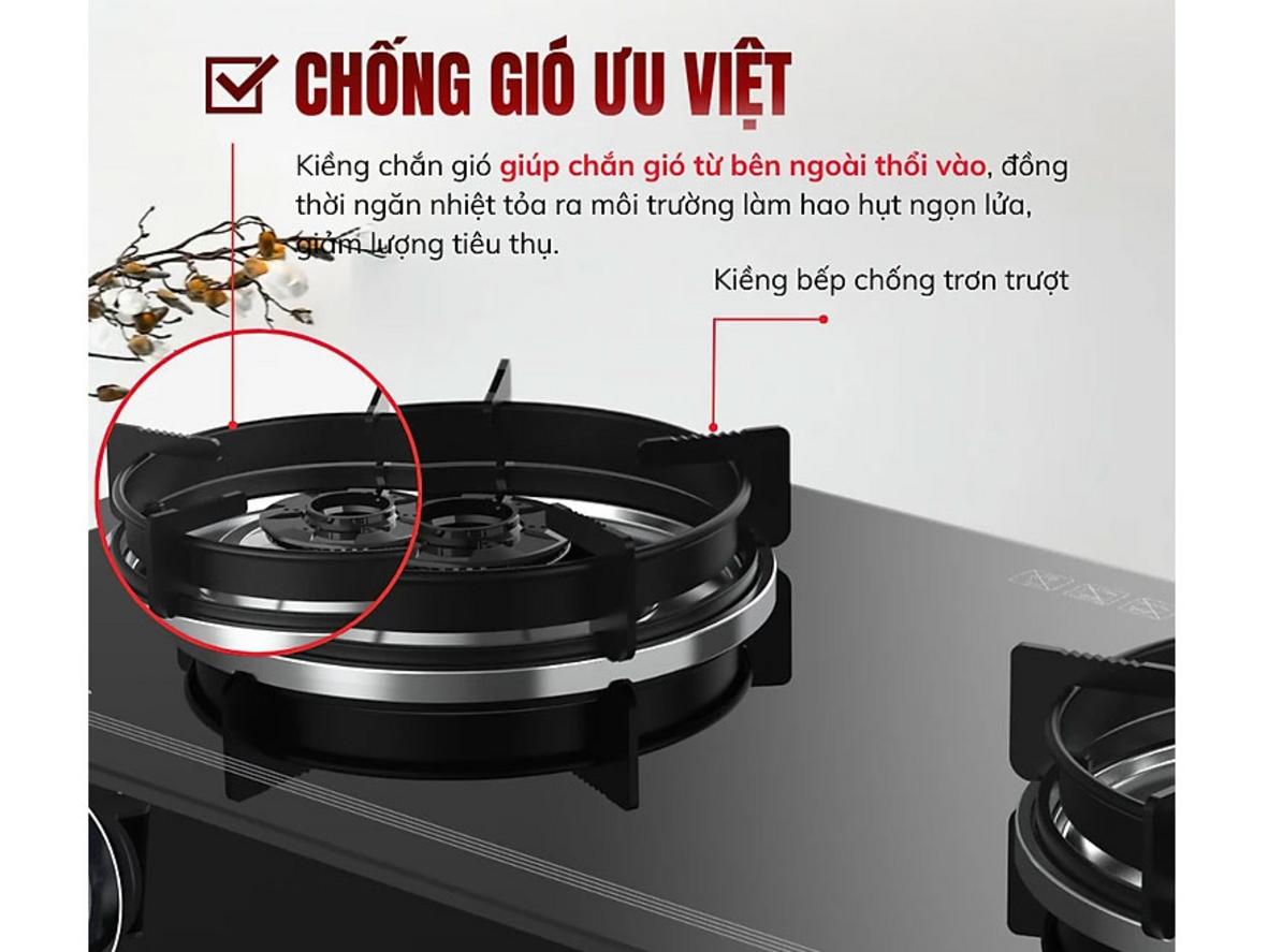 Mặt kính cường lực bền đẹp, dễ lau chùi.