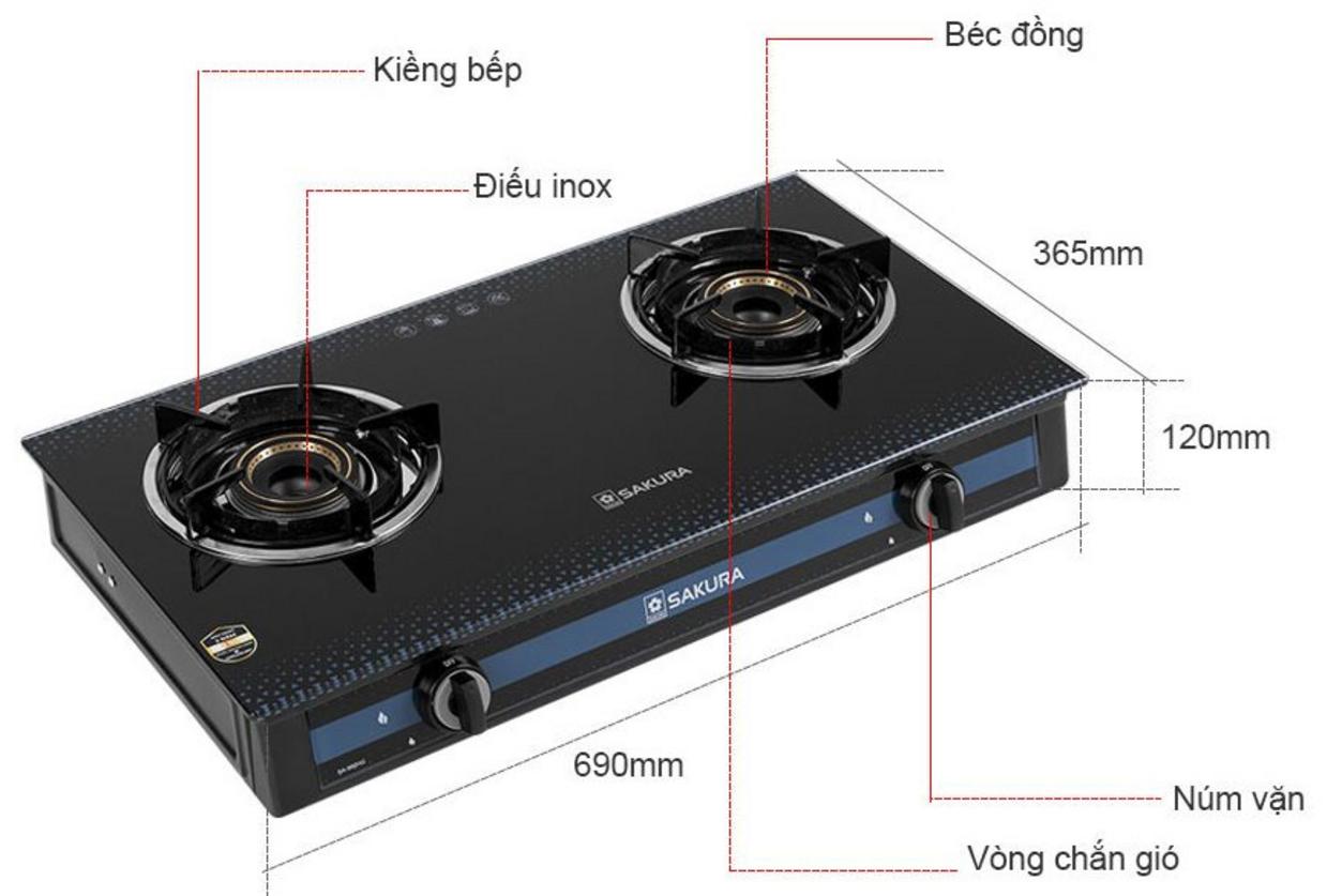 Mặt kính cường lực sang trọng của Sakura SA-990HG