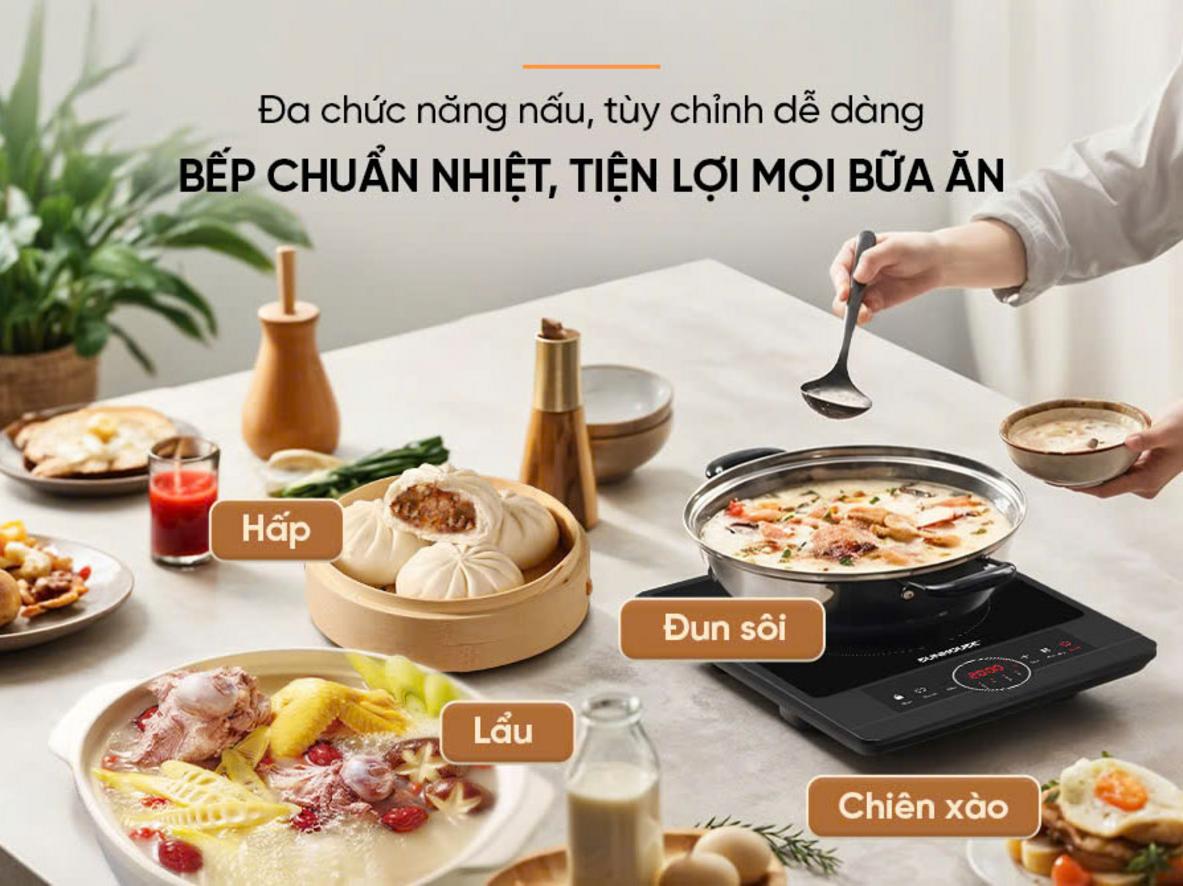 Mặt kính Kanger chịu nhiệt cao, dễ lau chùi.