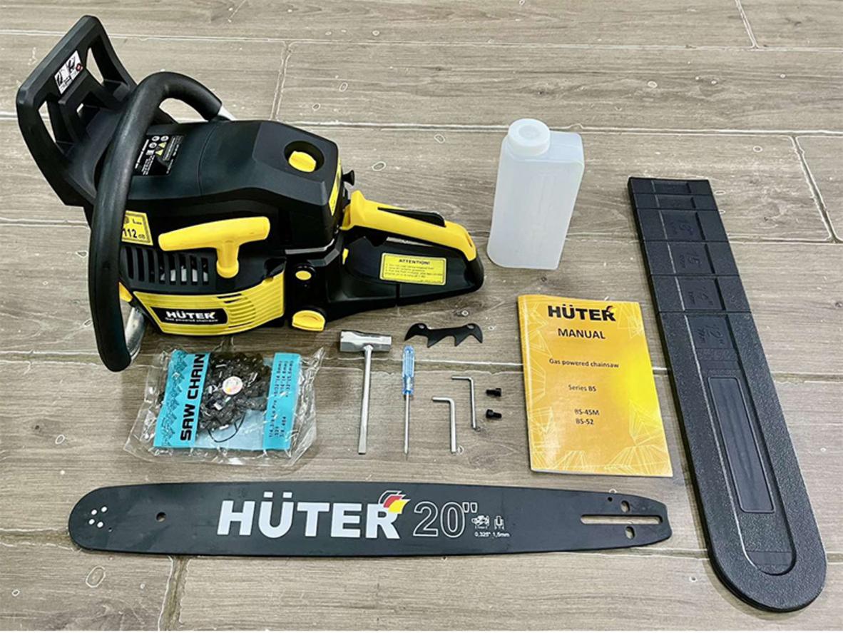 Tổng quan Máy cưa xích chạy xăng Chainsaw Huter BS-52 70/6/34 - 2.800W