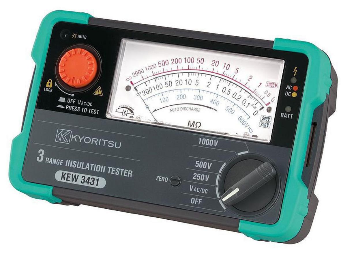 Tổng quan Máy đo điện trở cách điện Kyoritsu 3431 (1.000V/2GΩ, đo điện áp AC/DC)
