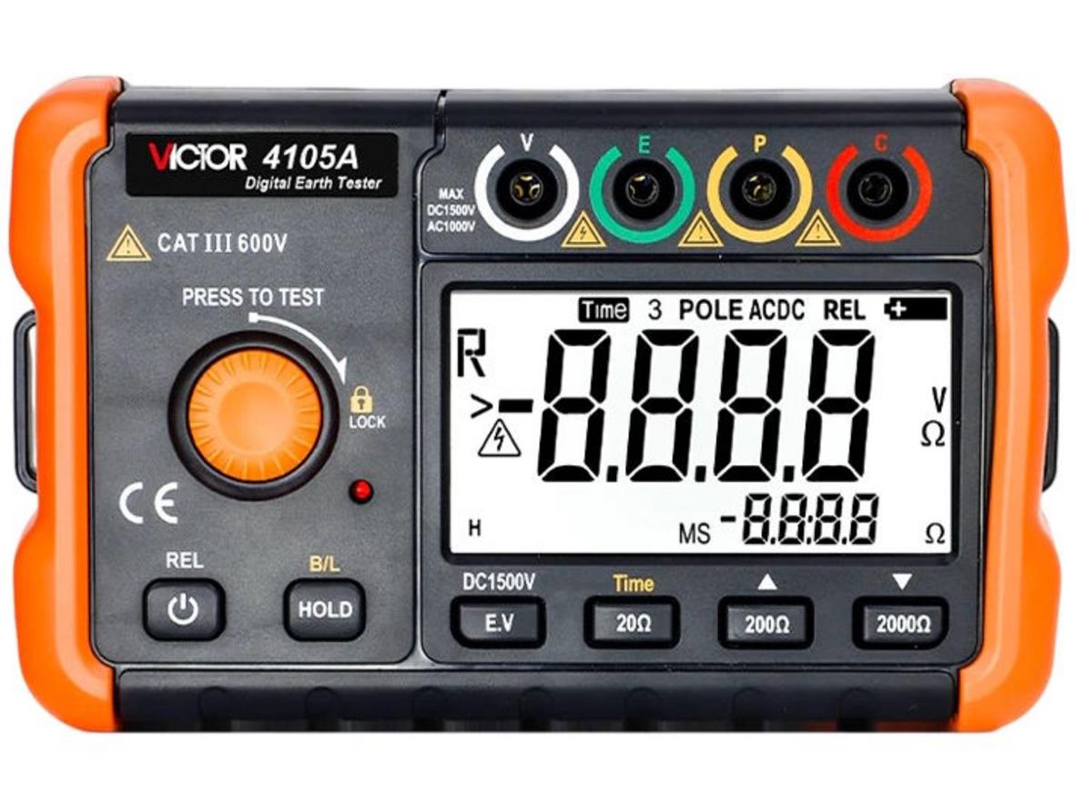 Tổng quan Máy đo điện trở đất Victor 4105A (2000Ω, 200VAC)