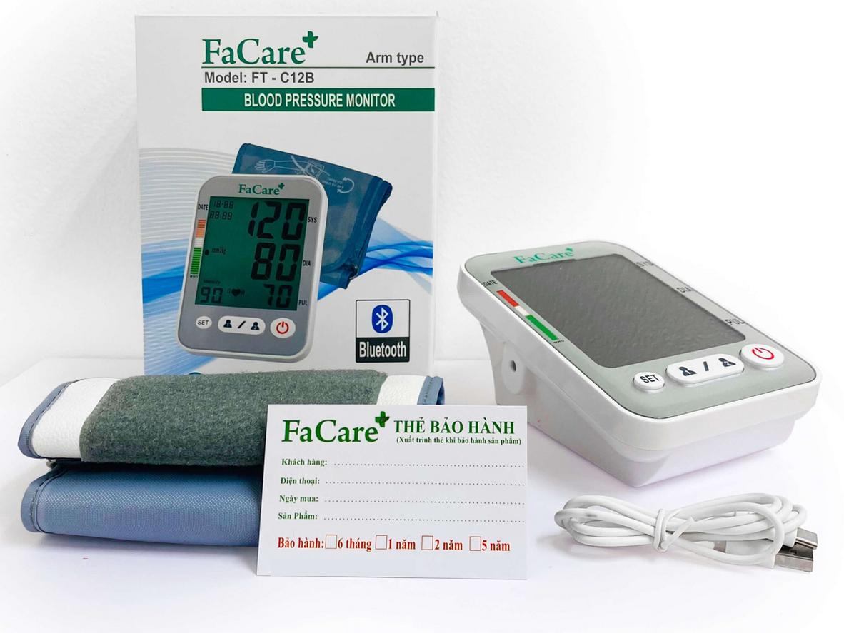Tổng quan Máy đo huyết áp bắp tay FaCare FT-C12B - Kết nối Bluetooth