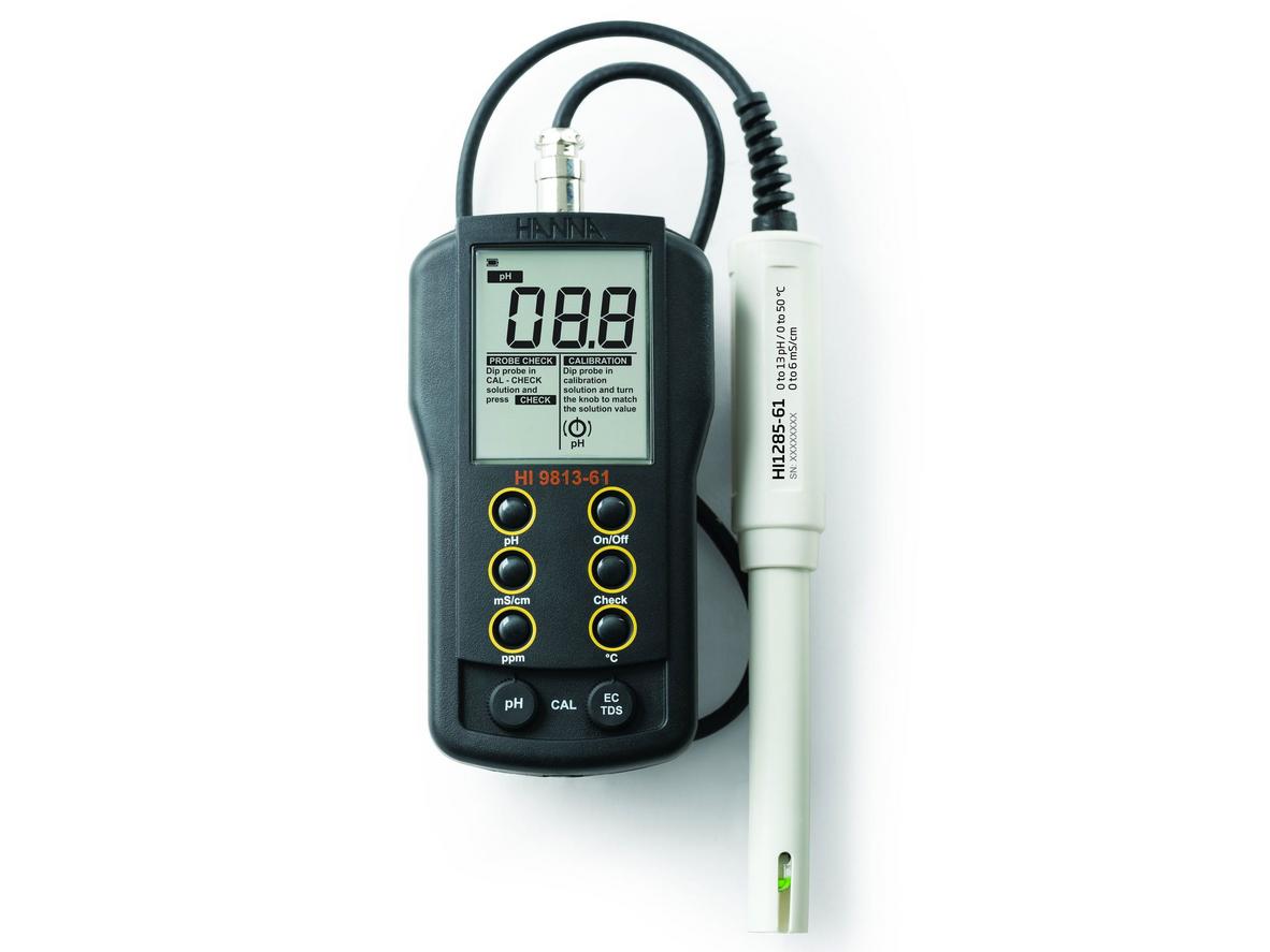 Tổng quan Máy đo pH, EC, TDS, nhiệt độ thang cao CAL Check Hanna HI9813-61