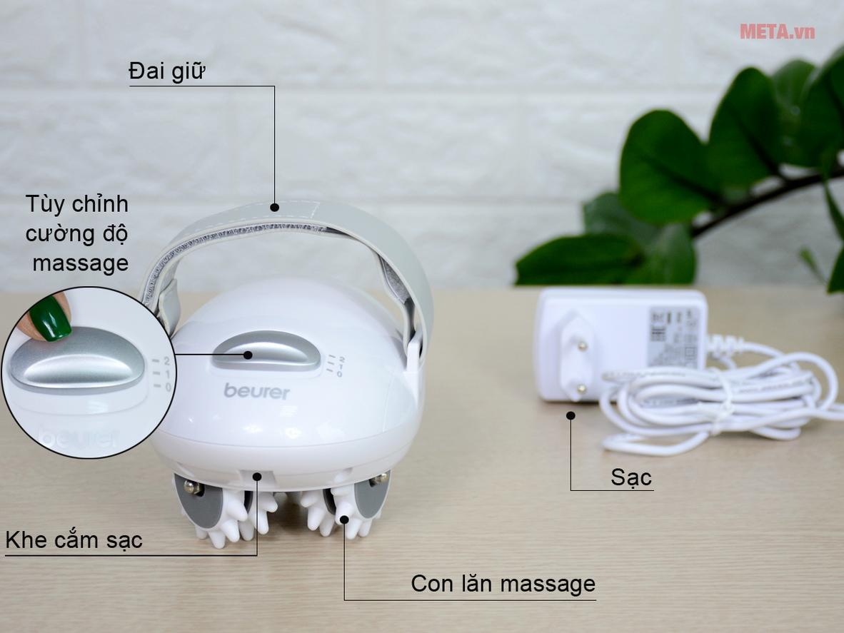 3 con lăn xoay 180 độ của Beurer CM50 tạo cảm giác massage sâu hơn.