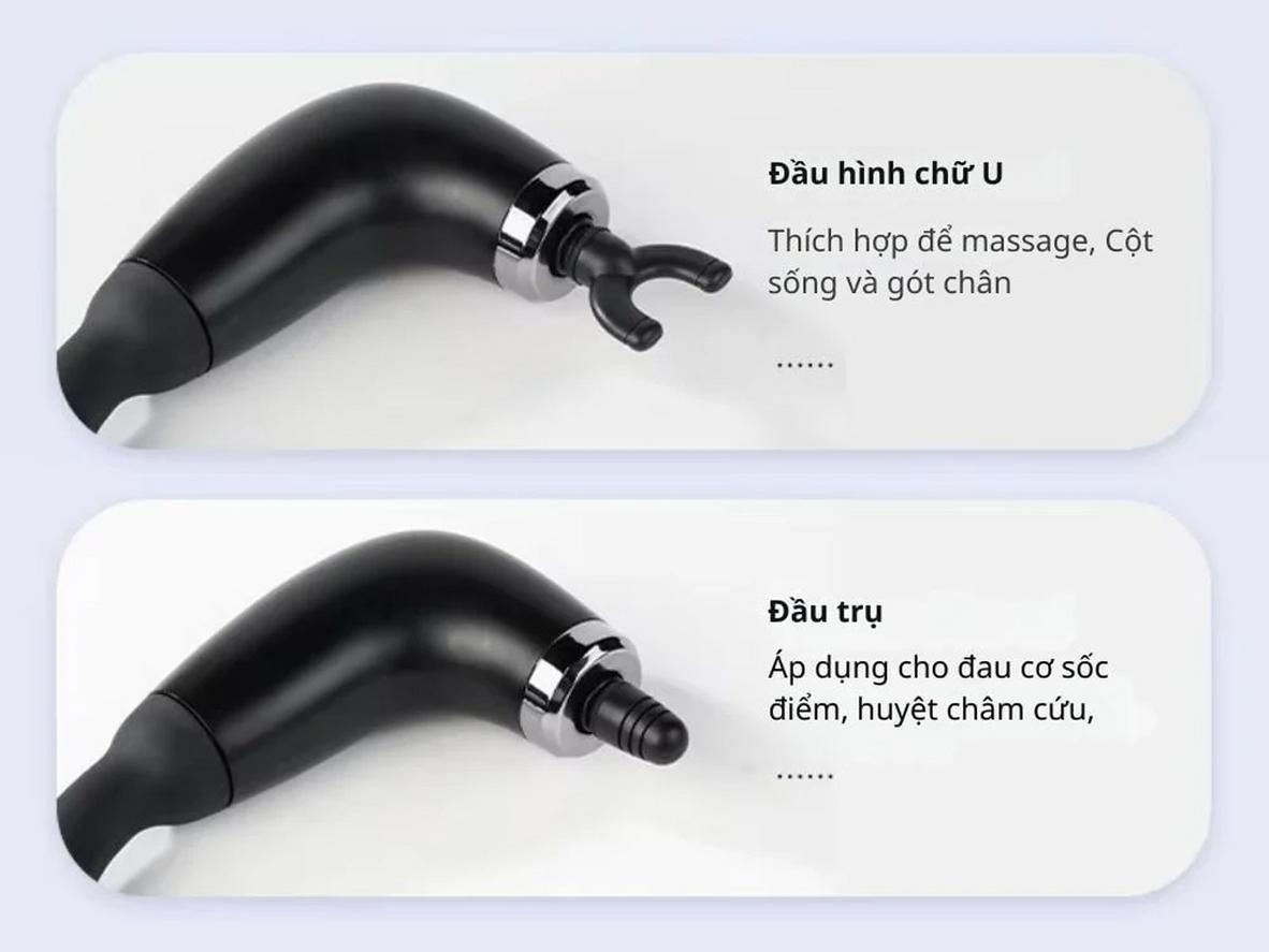 Bộ 4 đầu massage của Kachi MK405 hỗ trợ nhiều vùng cơ thể