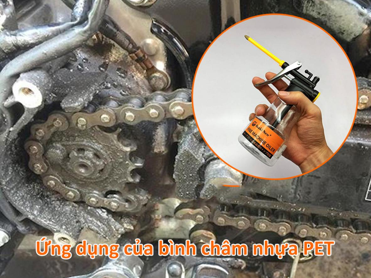 Nhựa trong suốt giúp quan sát lượng dầu