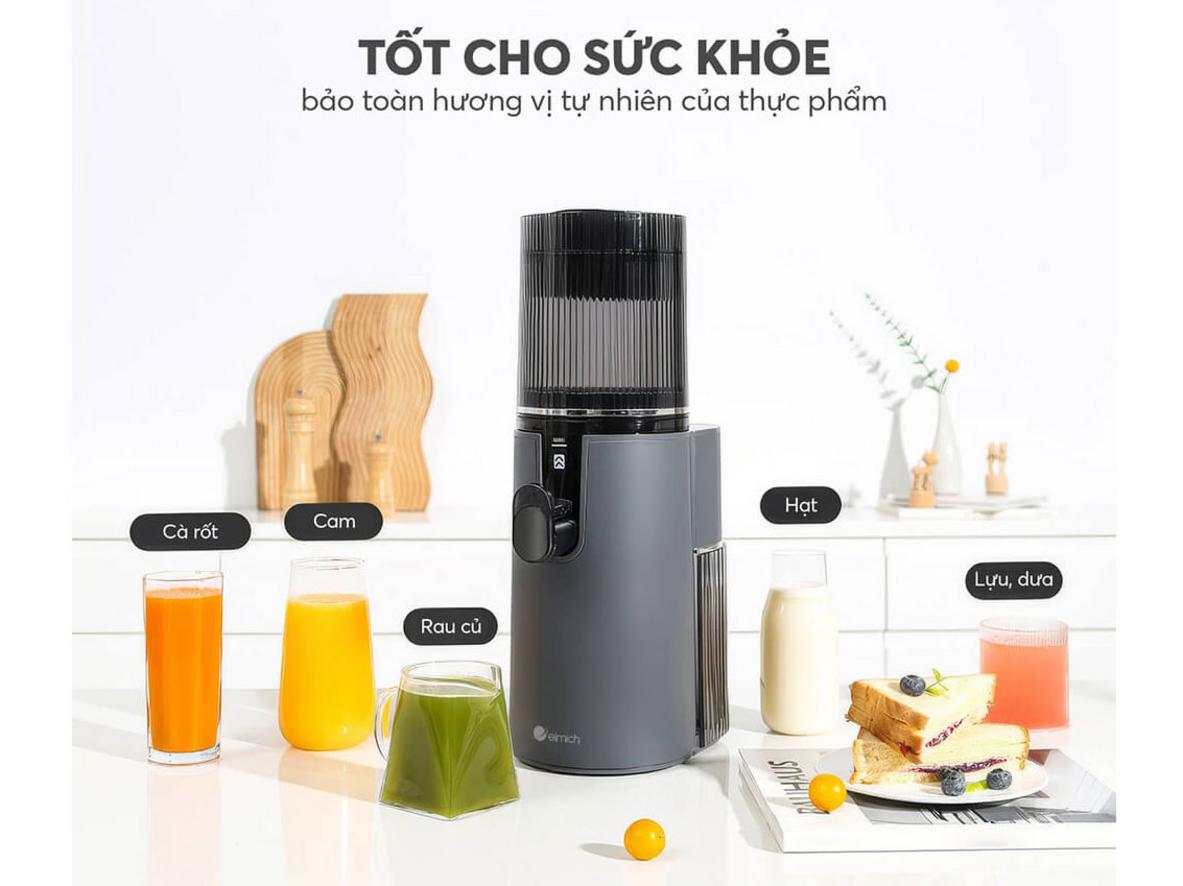 Ống tiếp nguyên liệu 13cm giúp tiết kiệm thời gian sơ chế.