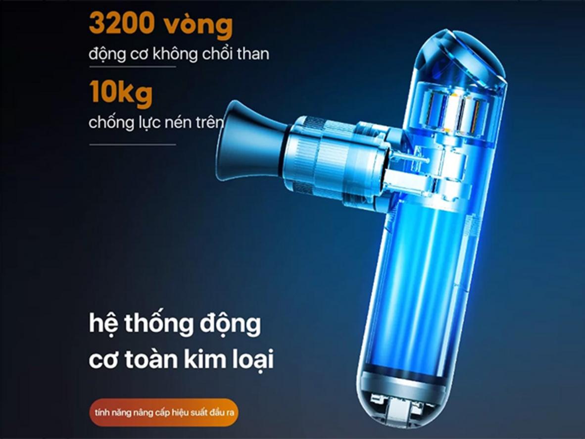 Sạc tiện lợi và kiểm soát lực massage trực quan.