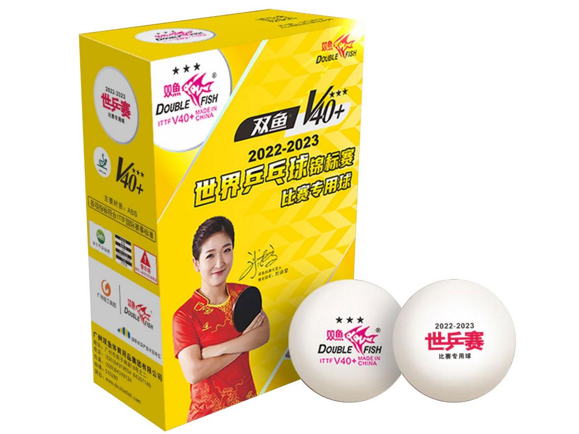 Tổng quan Quả bóng bàn Double Fish V40+ 3 sao WTTC (hộp 6 quả)