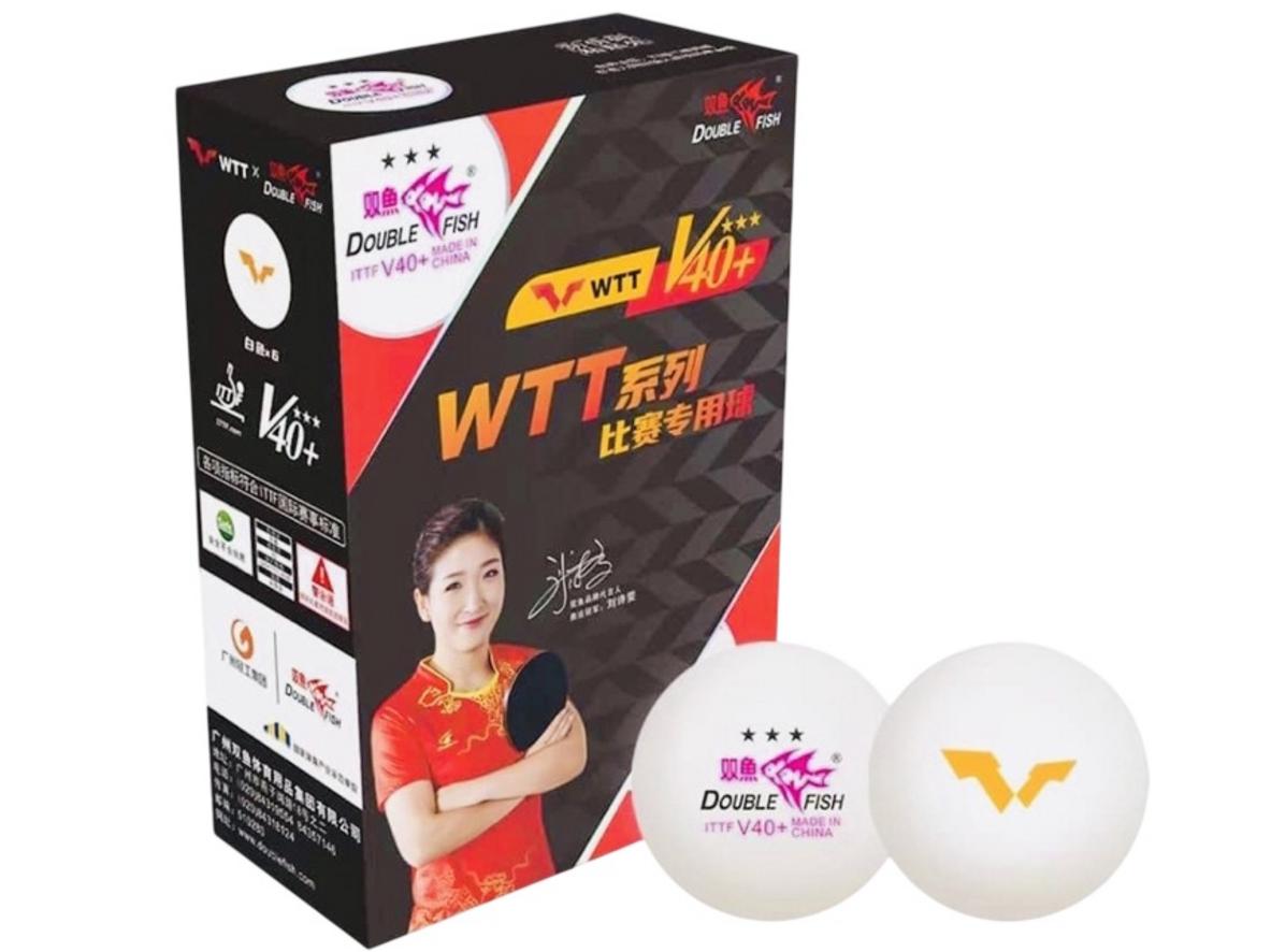 Quả bóng bàn thi đấu Double Fish WTT V40+ 3 sao (hộp 6 quả)