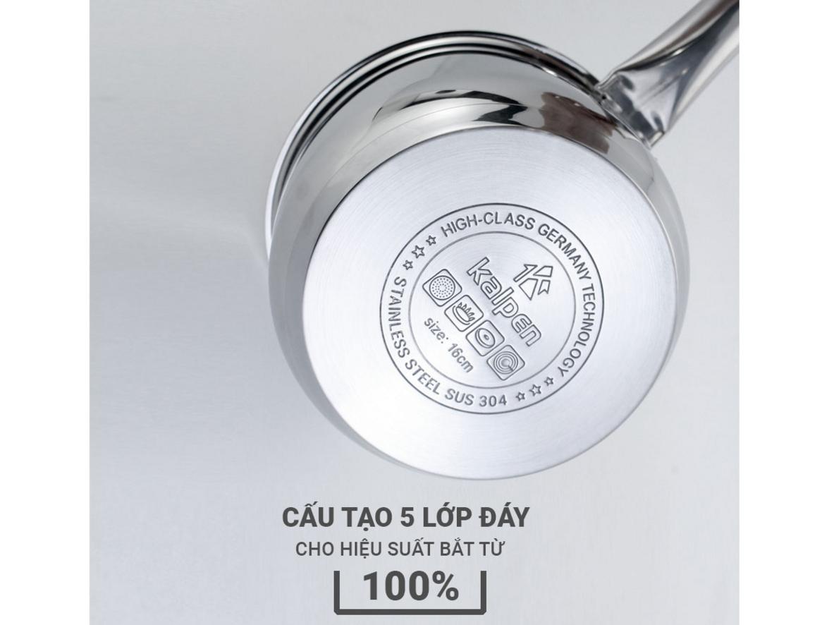 Tổng quan Quánh inox 304 cao cấp 5 đáy Kalpen Lermat L16