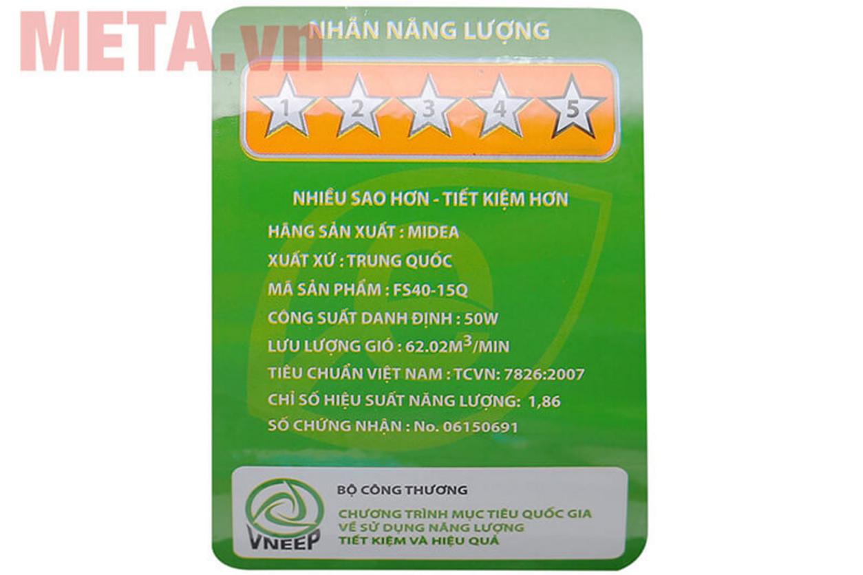 Thiết kế 5 cánh 40cm giúp gió mạnh và lan tỏa rộng.