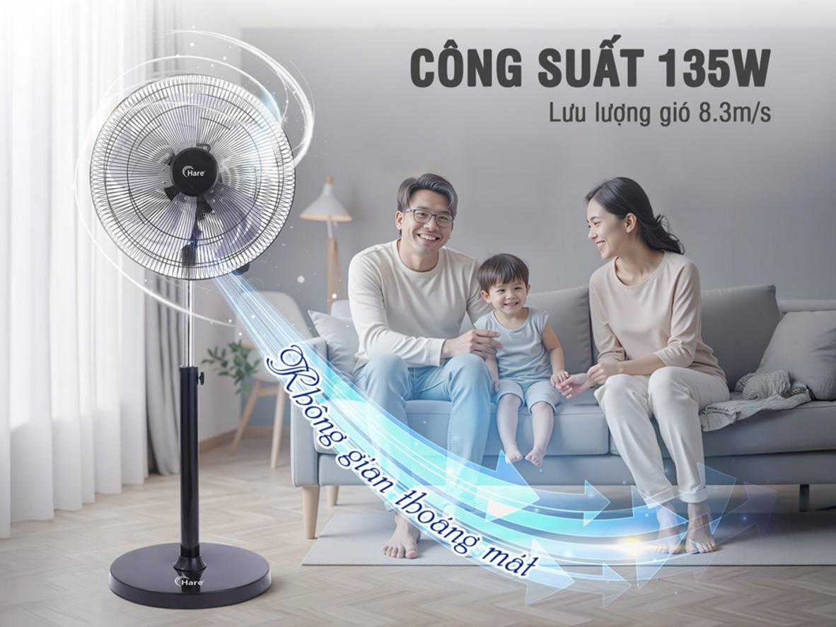Tổng quan Quạt điện cây Hare HR-F6668