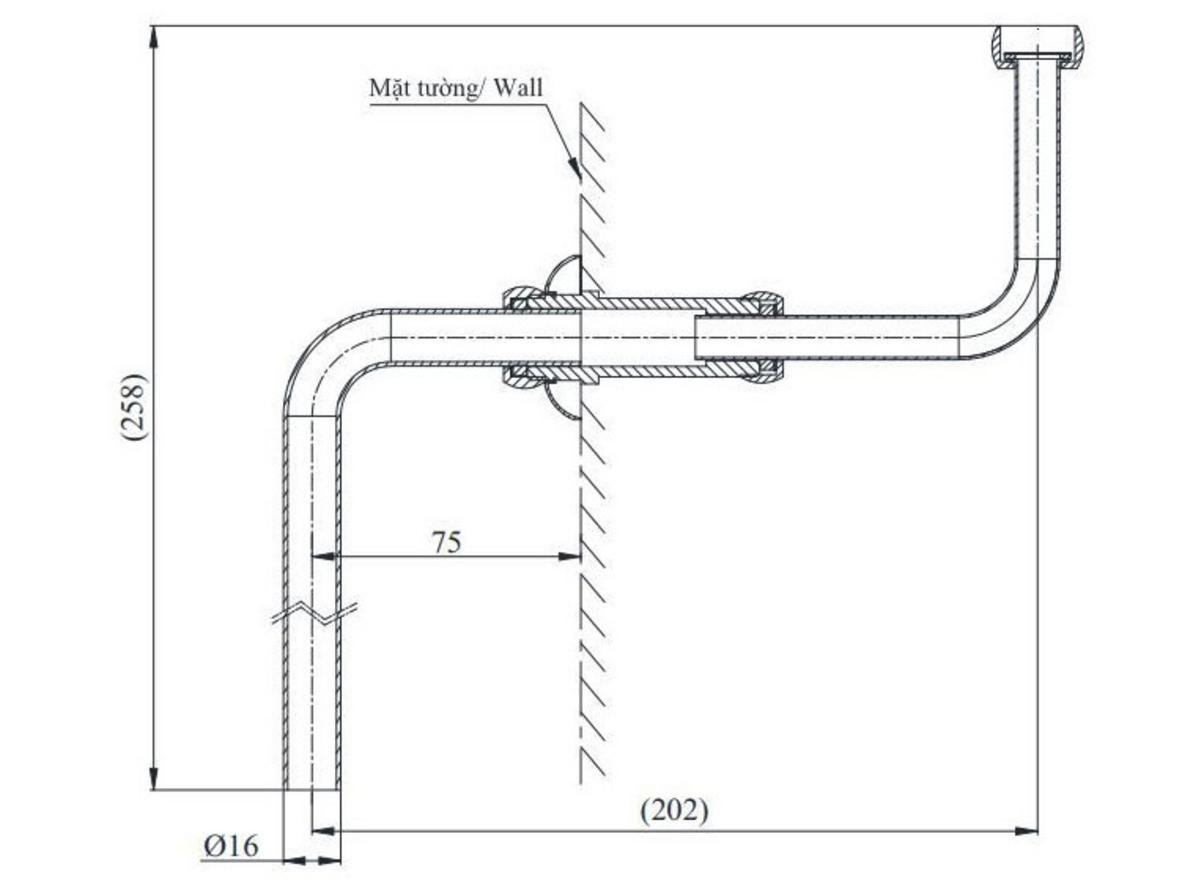 Thân ống đồng thau bền bỉ, chống ăn mòn tốt