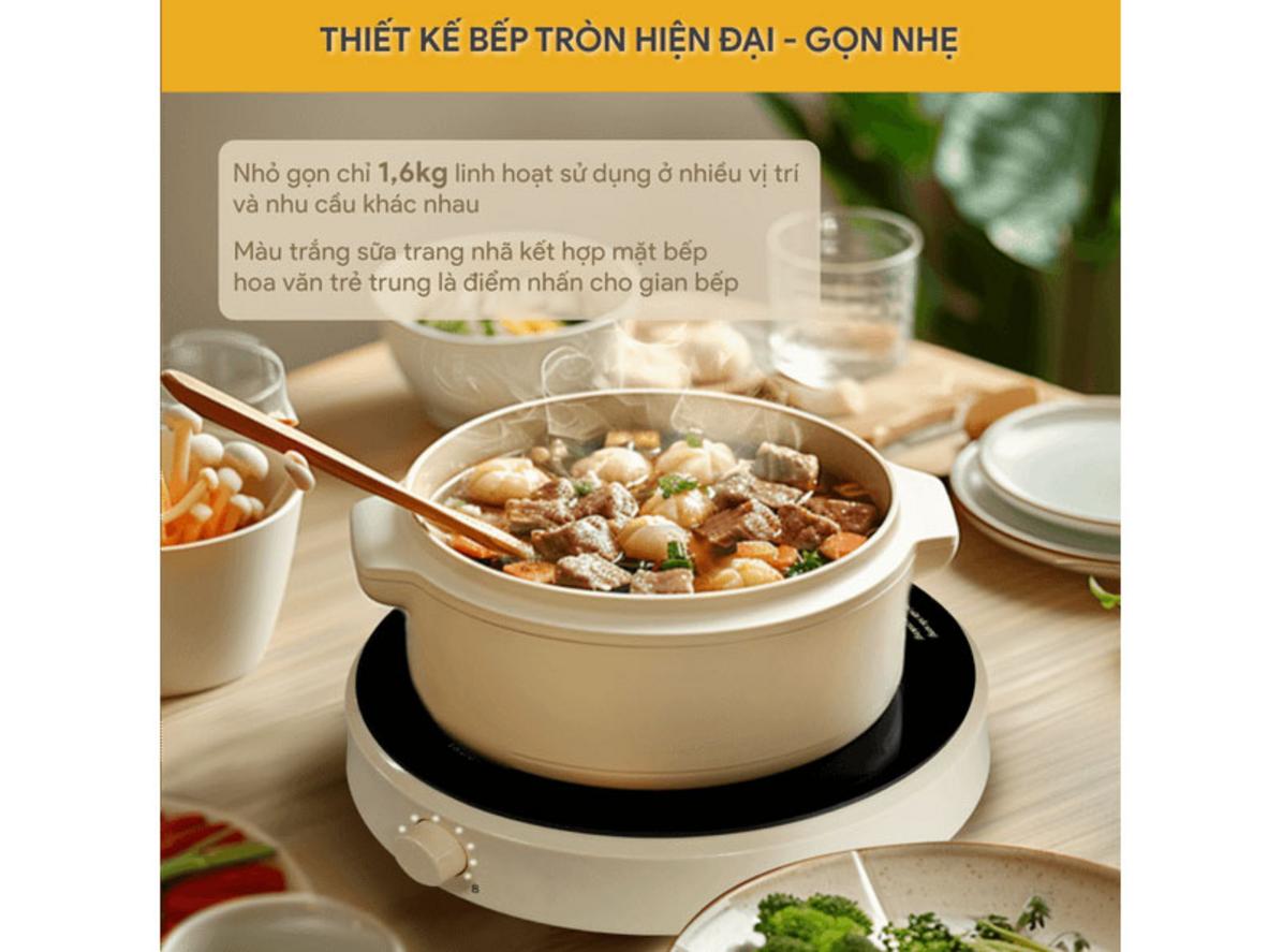 Thiết kế tròn 285x285mm tiết kiệm không gian bếp.