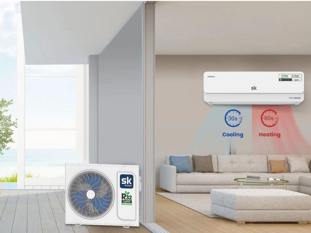 Inverter thế hệ 5 và gas R32 giúp tối ưu điện năng.