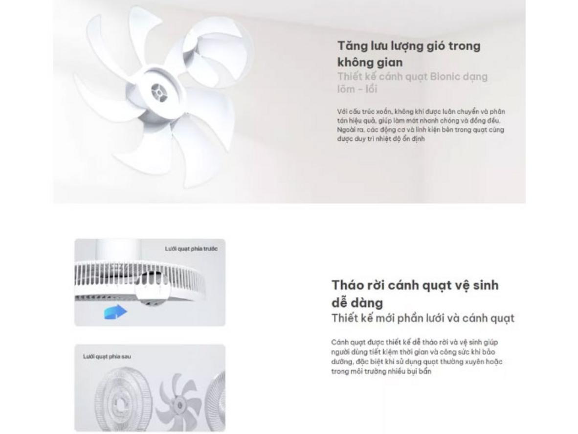 Độ ồn thấp giúp dùng thoải mái cả ban đêm.