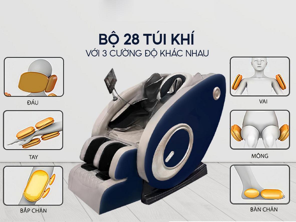 28 túi khí nén hỗ trợ massage toàn thân