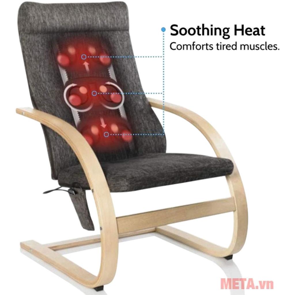 3 vùng massage và 2 mức cường độ tùy chỉnh