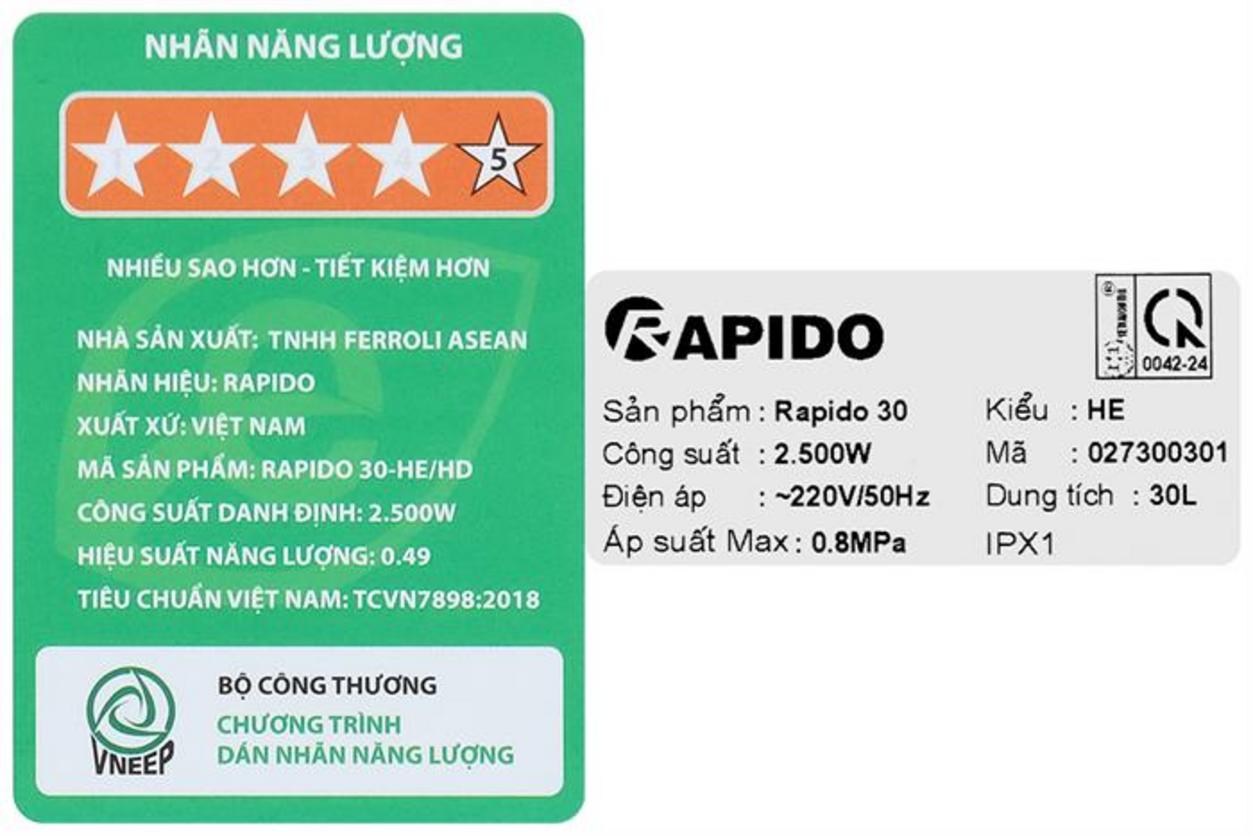 Dung tích 30 lít phù hợp gia đình 3-5 người.