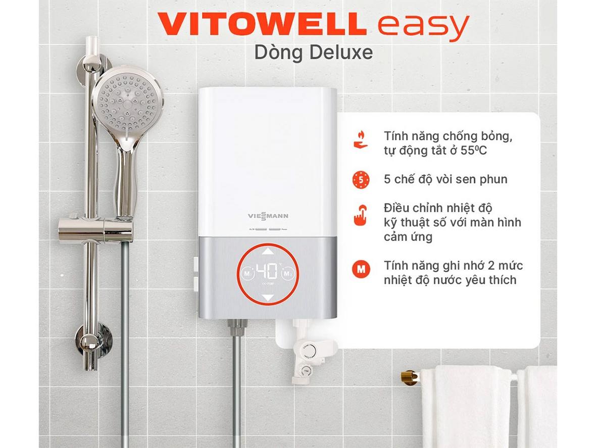 Công suất 4.500W giúp nước nóng gần như ngay lập tức khi sử dụng.