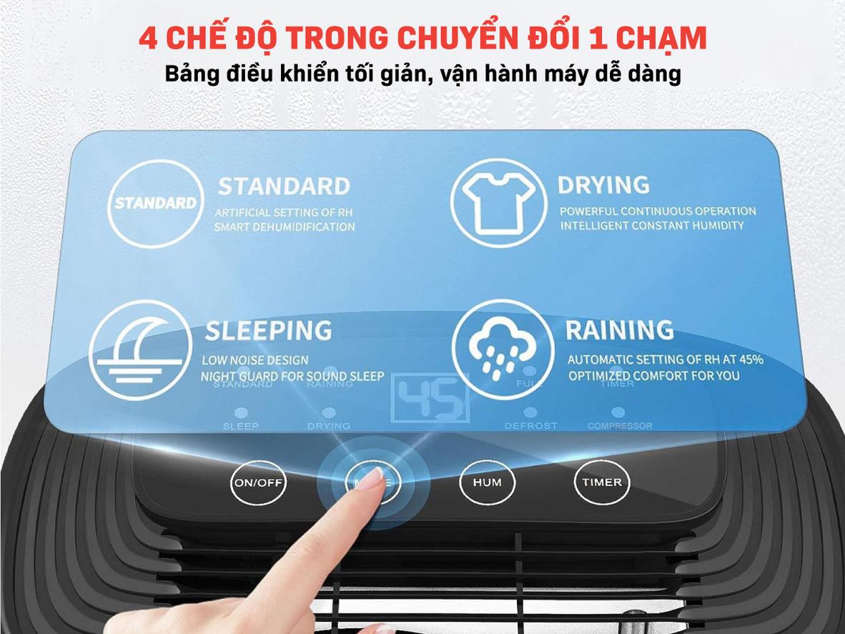Công suất 10 lít/ngày phù hợp phòng nhỏ đến vừa