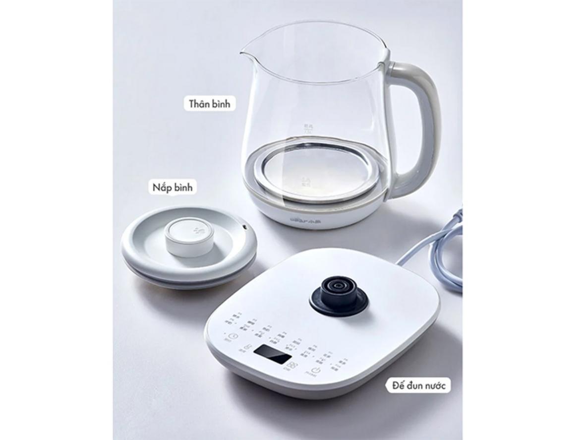 Ruột bình thủy tinh Borosilicate hỗ trợ chịu nhiệt và dễ vệ sinh.