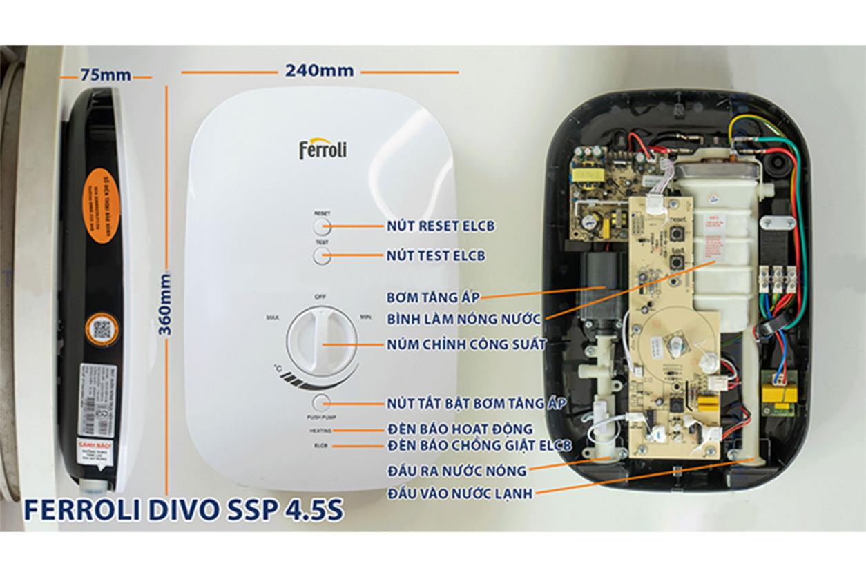 Ferroli DIVO SSP gọn mỏng, phù hợp phòng tắm gia đình Việt.