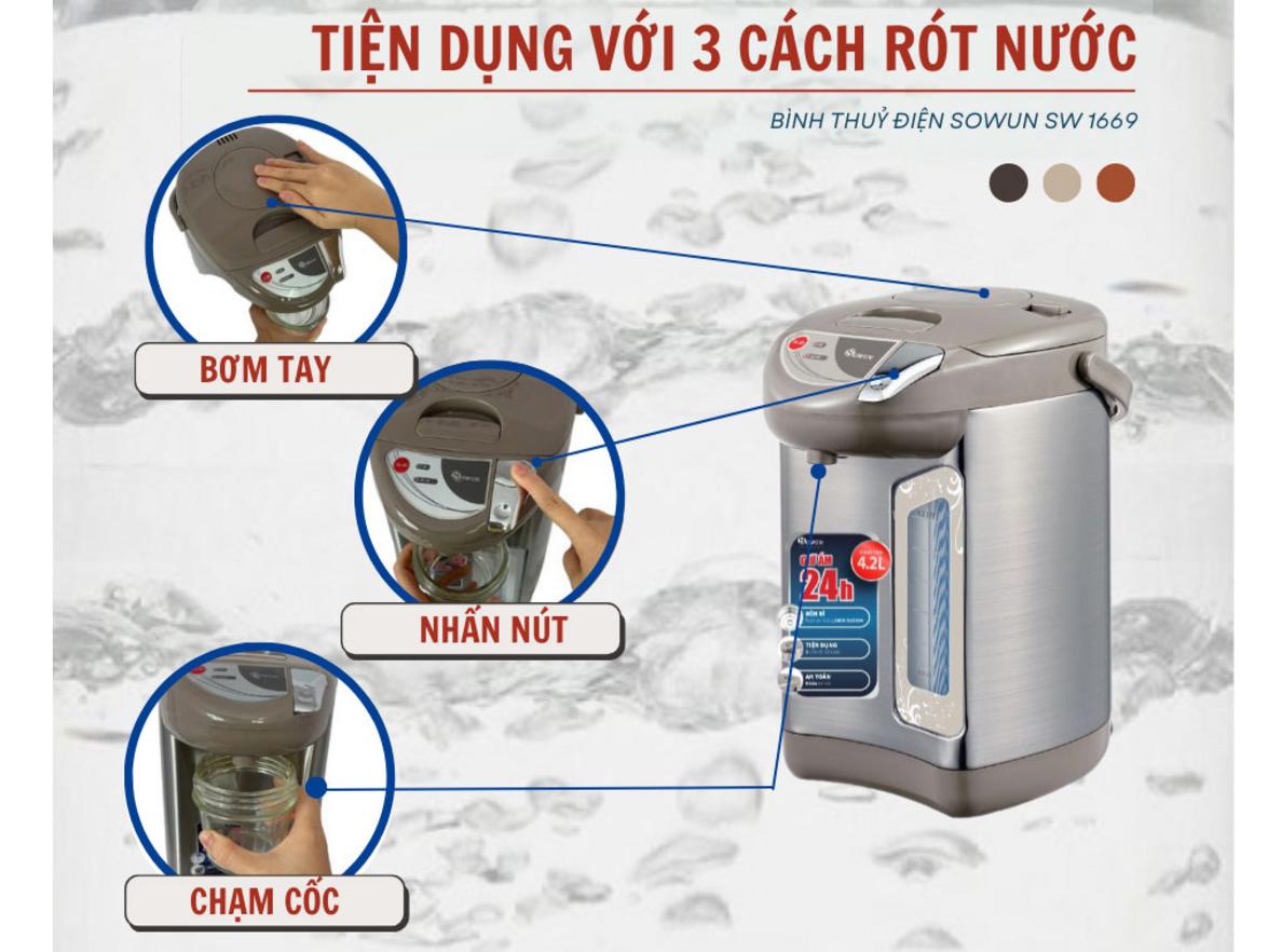 Công suất 730W hỗ trợ đun sôi nhanh, phù hợp nhu cầu dùng nước nóng thường xuyên.