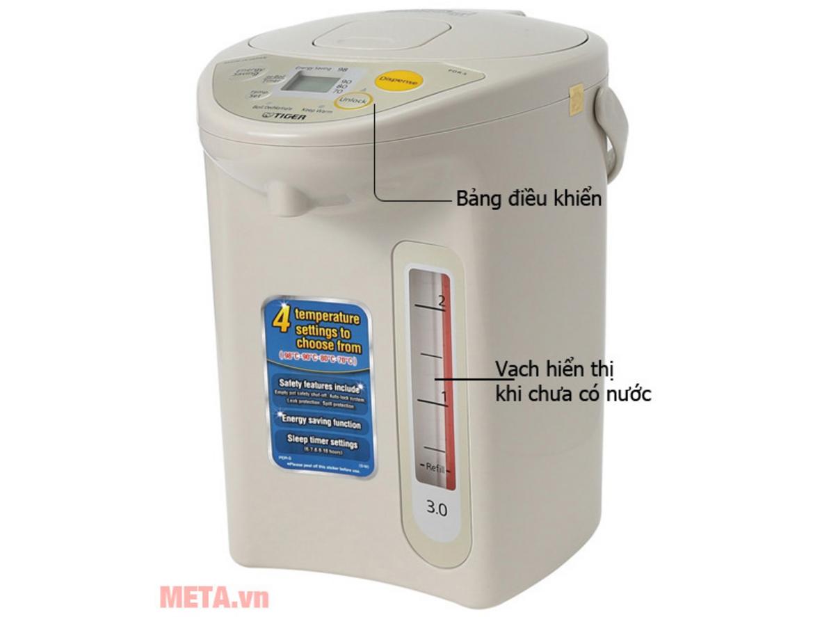 4 mức giữ ấm và khóa nước an toàn trên Tiger PDR-S30W.